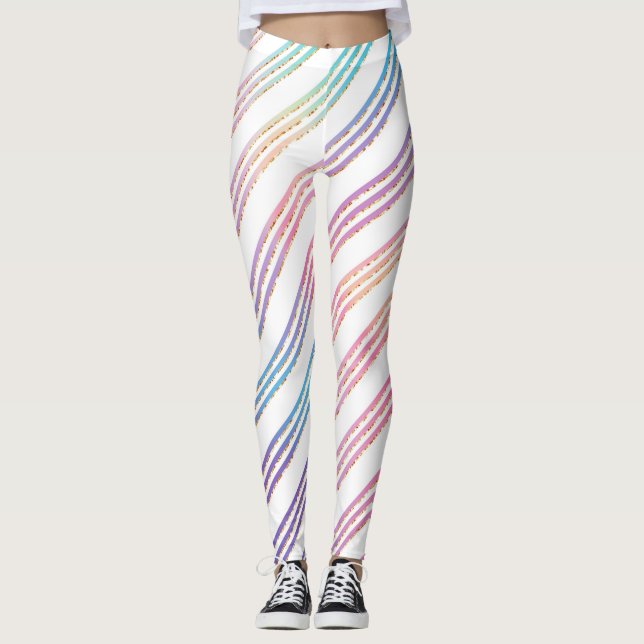 Pastel Rainbow Striping Leggings (Vorderseite)