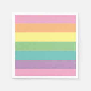 Pastel Rainbow Strippapier Napkin Serviette