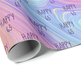 Pastel Rainbow Swirl 65. Geburtstagswrapping Paper Geschenkpapier