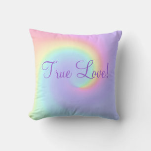 Pastel Rainbow Swirl Lesbian Wedding Kissen
