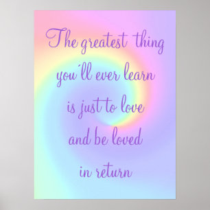 Pastel Rainbow Swirl Lesbian Wedding Poster