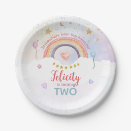 Pastel Rainbow Tie Dye Birthday Pappteller