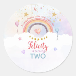 Pastel Rainbow Tie Dye Birthday Runder Aufkleber