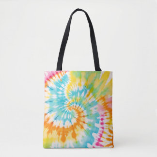 Pastel Rainbow Tie Dye Spiral Pattern Tasche