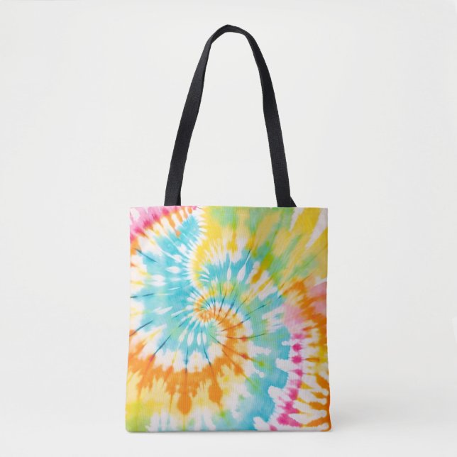 Pastel Rainbow Tie Dye Spiral Pattern Tasche (Vorderseite)