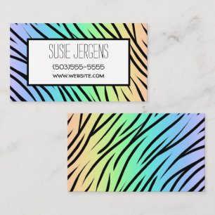 Pastel Rainbow Tiger Print benutzerdefinierbar Visitenkarte