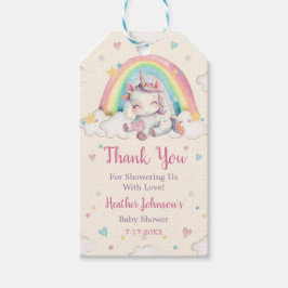 Pastel Rainbow Unicorn Kinderdusche Geschenkanhänger