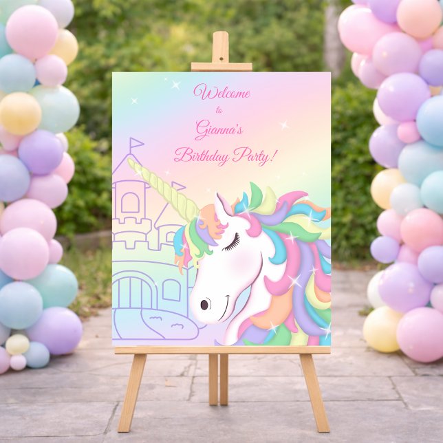 Pastel Rainbow Unicorn Magical Birthday Poster (Von Creator hochgeladen)