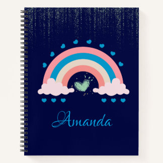 Pastel Rainbow & Unicorn-Notebook Notizbuch