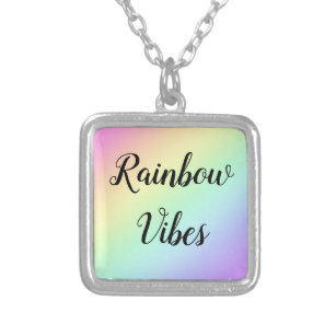 Pastel Rainbow Vibes Necklace Versilberte Kette