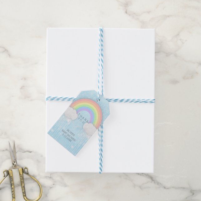 Pastel Rainbow Vielen Dank Geschenkanhänger (Mit Garn)
