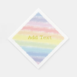 Pastel Rainbow Wasserfarbe Custom Text Baby Dusche Serviette