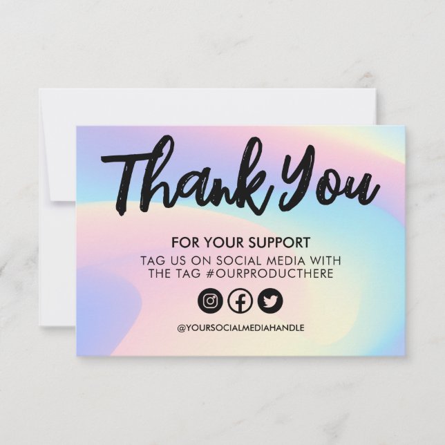 Pastel Rainbow Watercolor Danke für die Medieneinl (Vorderseite)