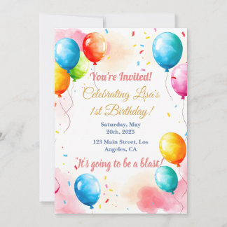 Pastel Rainbow Watercolor Design Carte Anniversair
