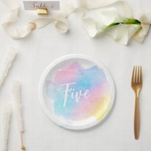 Pastel Rainbow Watercolor Pappteller