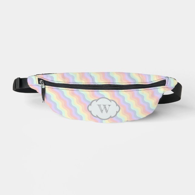 Pastel Rainbow Waves Bauchtasche (Vorderseite)