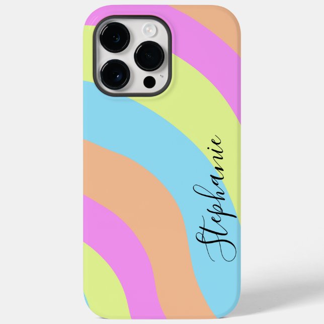 Pastel Rainbow Waves Case-Mate iPhone 14 Pro Max Hülle (Rückseite)