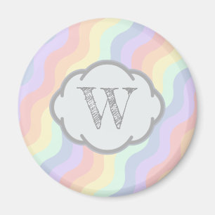Pastel Rainbow Waves Magnet