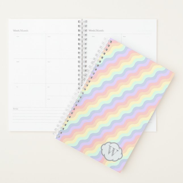 Pastel Rainbow Waves Planer (Anzeige)