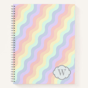 Pastel Rainbow Waves SpiralNotebook Notizbuch