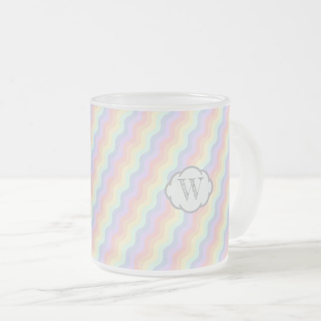 Pastel Rainbow Waves Tasse (VorderseiteRechts)