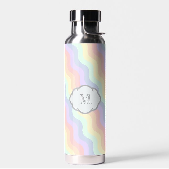 Pastel Rainbow Waves Trinkflasche (Links)