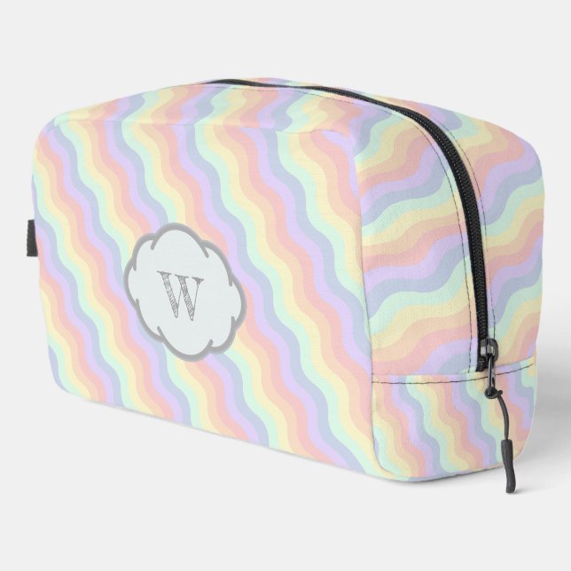 Pastel Rainbow Waves Waschbeutel (Rechte Ecke)