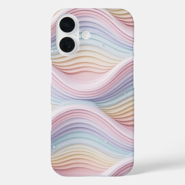 Pastel Rainbow Wavy Abstract Phone Case (Rückseite)