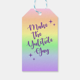 Pastel Rainbow Yuletide Holiday Custom Geschenkanhänger