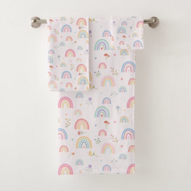 Pastel Rainbows Girly Fleurs sauvages & Coeurs (En situation)