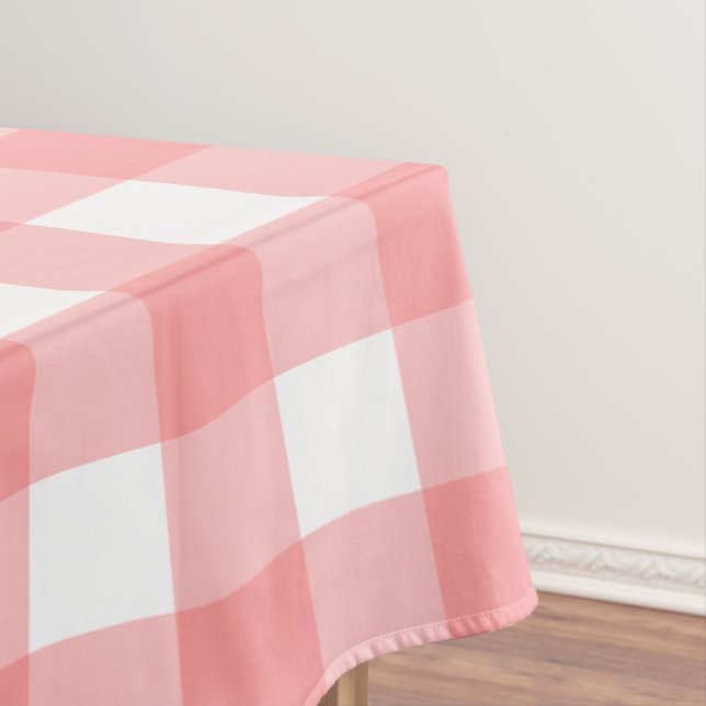 Pastel Raspberry Red Kariert Pattern Oaster Tischdecke (Beispiel)