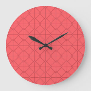 Pastel red, cool, trendy, decorative illustration große wanduhr