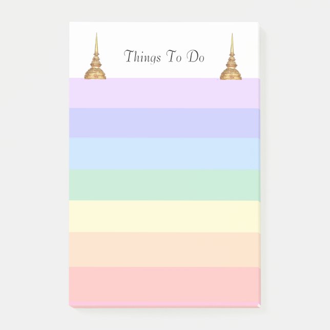 Pastel-Regenbogen-farbige Streifen Dinge zu tun Post-it Klebezettel (Vorderseite)