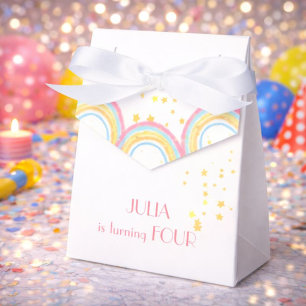 Pastel Regenbogen funkelnd Geburtstag Geschenkschachtel
