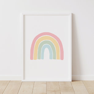 Pastel-Regenbogen-Kinderzimmer-Dekorationsposter Poster