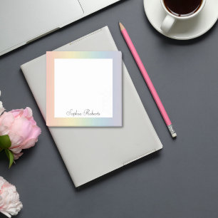 Pastel-Regenbogen mit individuellem Namen Post-it Klebezettel