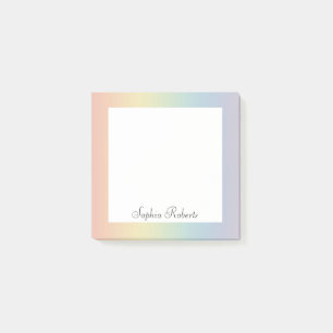 Pastel-Regenbogen mit individuellem Namen  Post-it Klebezettel