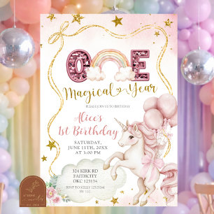 Pastel Regenbogen Pailletten Glitter Einhorn Ein M Einladung
