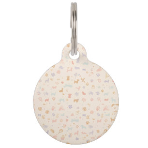 Pastel-Regenbogen-Pfotenabdruck-Hundehalsband Mi Haustiermarke