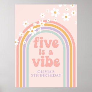 Pastel Regenbogen Retro Five ist eine Stimmung 5.  Poster