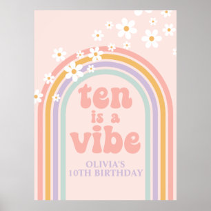 Pastel-Regenbogen-Retro-Zehn ist eine Stimmung 10. Poster