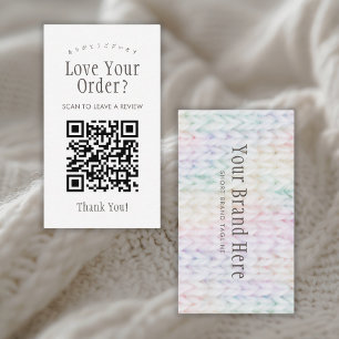 Pastel-Regenbogen-Strick-QR-Code Hinterlasse eine Visitenkarte