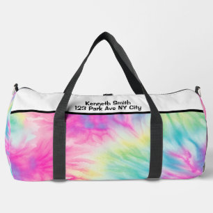 Pastel Regenbogen-Tie-Dye-Mädchen-Monogramm person Duffle Bag