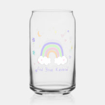 Pastel-Regenbogen-Träume Glas Can Tasse
