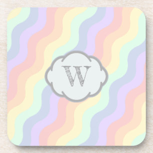 Pastel-Regenbogen-Wellen-Quadrat-Getränkeuntersetz Getränkeuntersetzer