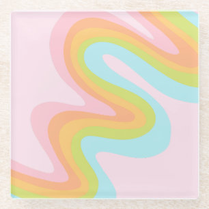 Pastel-Regenbogenkniggle Glasuntersetzer