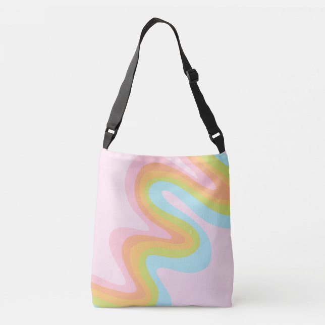 Pastel-Regenbogenkniggle Tragetaschen Mit Langen Trägern (Rückseite)
