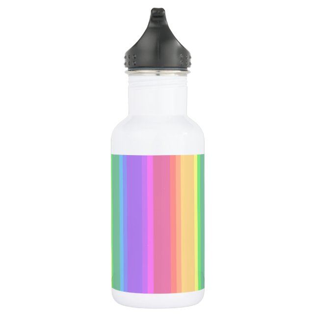 Pastel-Regenbogenstreifen Edelstahlflasche (Rechts)