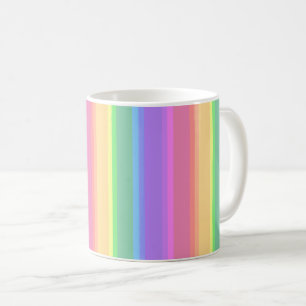 Pastel-Regenbogenstreifen Kaffeetasse