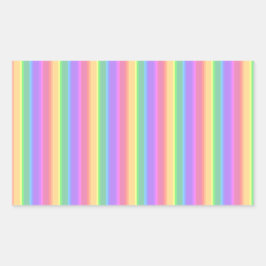 Pastel-Regenbogenstreifen Rechteckiger Aufkleber